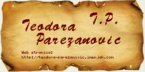 Teodora Parezanović vizit kartica